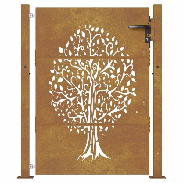 Garden Gate 100x150 cm Corten Steel Tree Design