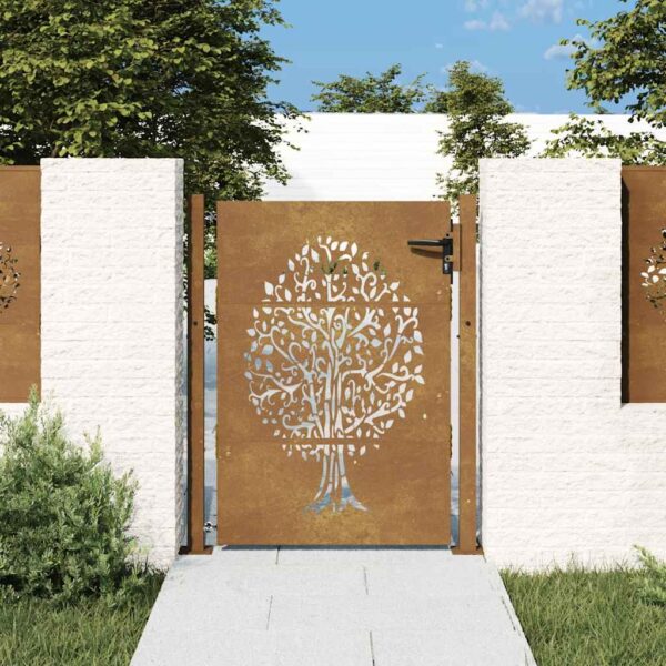 Garden Gate 100x150 cm Corten Steel Tree Design