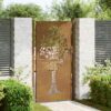 Garden Gate 100x200 cm Corten Steel Tree Design