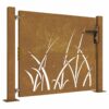 Garden Gate 100x75 cm Corten Steel Grass Design