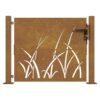 Garden Gate 100x75 cm Corten Steel Grass Design