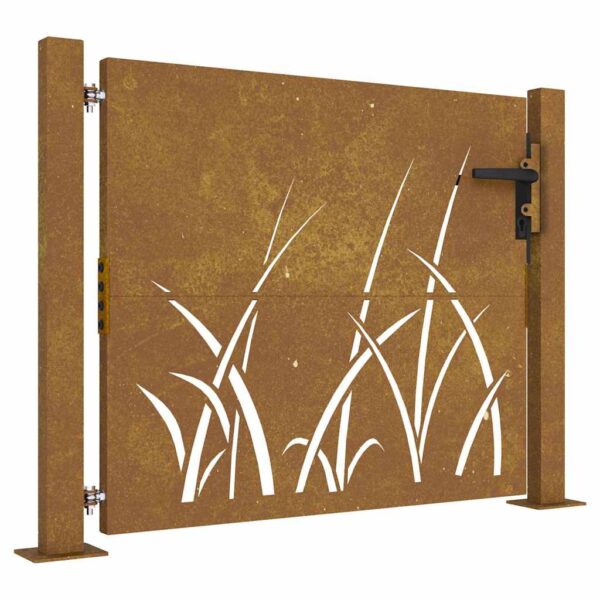 Garden Gate 100x100 cm Corten Steel Grass Design