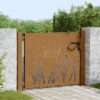 Garden Gate 100x100 cm Corten Steel Grass Design