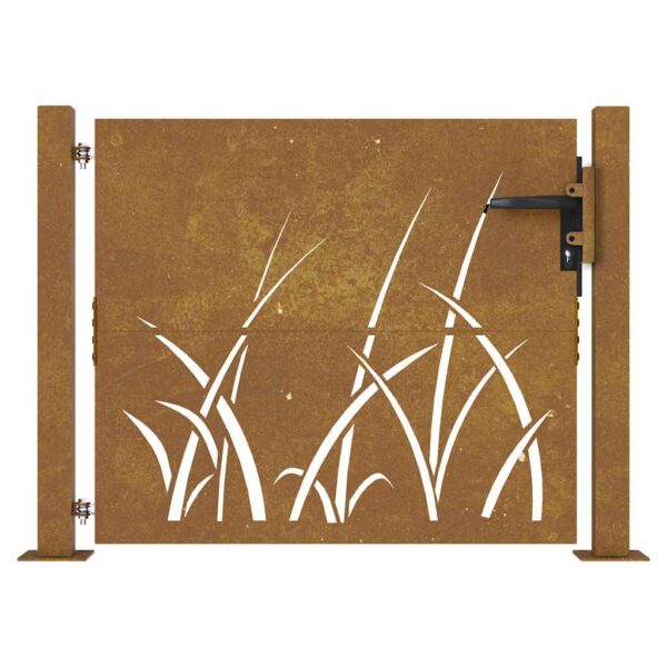 Garden Gate 100x100 cm Corten Steel Grass Design
