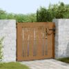 Garden Gate 85x100 cm Corten Steel Bamboo Design