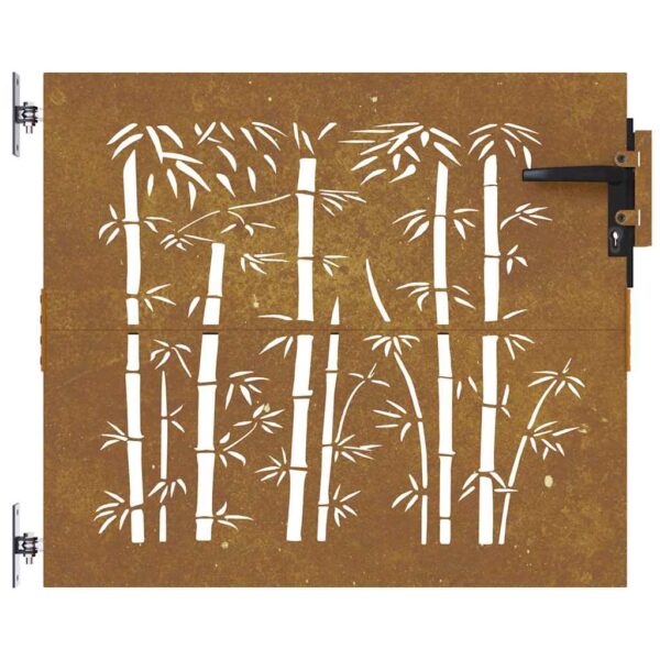 Garden Gate 85x100 cm Corten Steel Bamboo Design