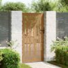 Garden Gate 85x175 cm Corten Steel Bamboo Design
