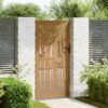 Garden Gate 85x200 cm Corten Steel Bamboo Design