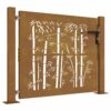 Garden Gate 100x75 cm Corten Steel Bamboo Design