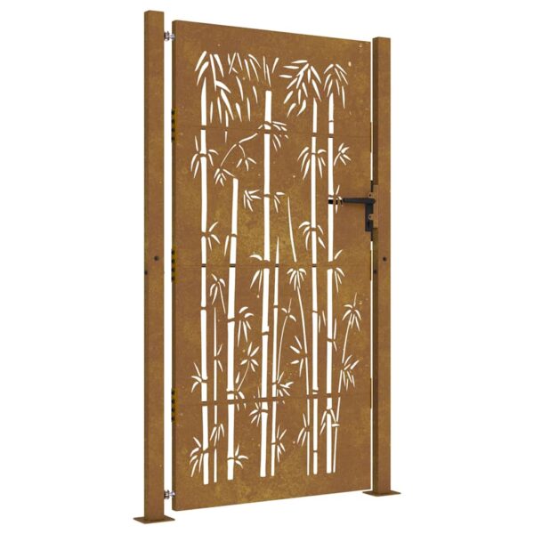 Garden Gate 100x200 cm Corten Steel Bamboo Design