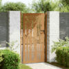 Garden Gate 100x200 cm Corten Steel Bamboo Design