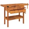 8720845554798_g_en_hd_1.jpg Workbench with Drawers and Vices 124x52x83 cm Solid Wood Acacia