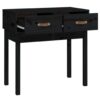 Console Table Black 76.5x40x75 cm Solid Wood Pine