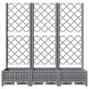Garden Planter with Trellis Light Grey 120x40x121.5 cm PP
