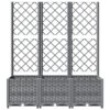 Garden Planter with Trellis Light Grey 120x40x136 cm PP