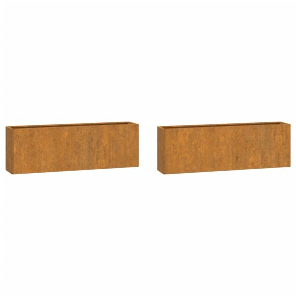 8720845673727_a_en_hd_1.jpg Wall Planters 2 pcs Rusty Corten Steel 53x10x17 cm