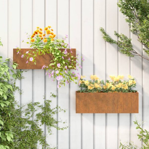 8720845673727_m_en_hd_1.jpg Wall Planters 2 pcs Rusty Corten Steel 53x10x17 cm