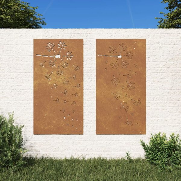 8720845719258_m_en_hd_1.jpg Garden Wall Decorations 2pcs 105x55cm Corten Steel Flower Design