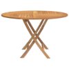 Folding Garden Table Ã˜ 110x75 cm Solid Wood Teak