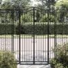 Garden Gate Black 121x8x180 cm Wrought Iron