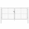 Mesh Garden Gate Silver 300x125 cm Galvanised Steel