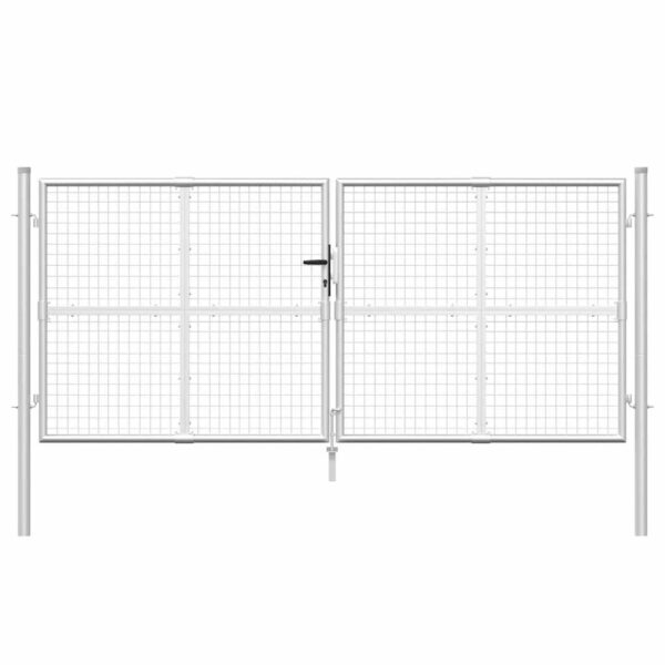 Mesh Garden Gate Silver 300x125 cm Galvanised Steel