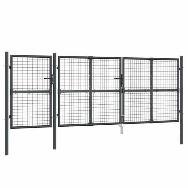 Mesh Garden Gate Anthracite 400x125 cm Galvanised Steel
