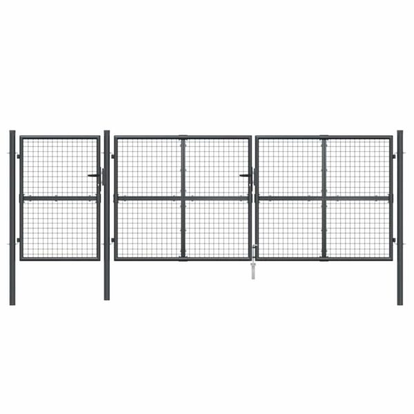 Mesh Garden Gate Anthracite 400x125 cm Galvanised Steel
