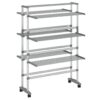 Laundry Drying Rack with Wheels 89x64x129 cm Aluminium