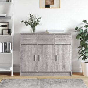 Sideboard Grey Sonoma 91x28x75 cm Engineered Wood