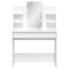 Dressing Table with LED Lights White 96x40x142 cm