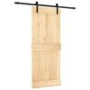Sliding Door with Hardware Set 85x210 cm Solid Wood Pine