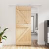 Sliding Door with Hardware Set 85x210 cm Solid Wood Pine