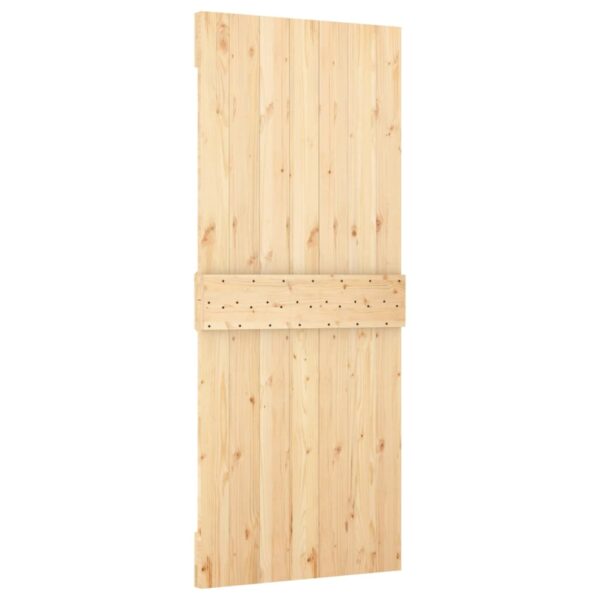 Sliding Door with Hardware Set 80x210 cm Solid Wood Pine