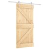 Sliding Door with Hardware Set 90x210 cm Solid Wood Pine