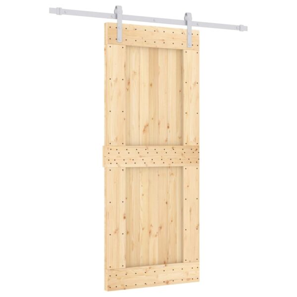 Sliding Door with Hardware Set 85x210 cm Solid Wood Pine