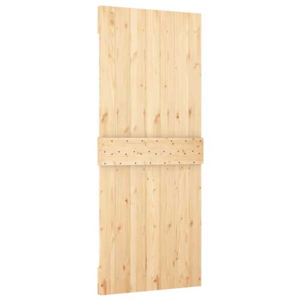 Sliding Door with Hardware Set 90x210 cm Solid Wood Pine