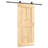 Sliding Door with Hardware Set 90x210 cm Solid Wood Pine