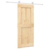 Sliding Door with Hardware Set 85x210 cm Solid Wood Pine
