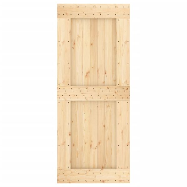 Sliding Door with Hardware Set 85x210 cm Solid Wood Pine
