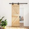 Sliding Door with Hardware Set 70x210 cm Solid Wood Pine