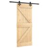 Sliding Door with Hardware Set 85x210 cm Solid Wood Pine