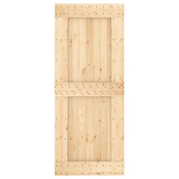Sliding Door with Hardware Set 85x210 cm Solid Wood Pine