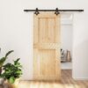 Sliding Door with Hardware Set 85x210 cm Solid Wood Pine