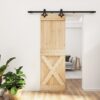 Sliding Door with Hardware Set 70x210 cm Solid Wood Pine
