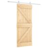 Sliding Door with Hardware Set 85x210 cm Solid Wood Pine