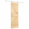 Sliding Door with Hardware Set 70x210 cm Solid Wood Pine