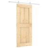 Sliding Door with Hardware Set 85x210 cm Solid Wood Pine