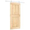 Sliding Door with Hardware Set 90x210 cm Solid Wood Pine