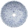 Countertop Basin White and Blue Round Î¦41x14 cm Ceramic